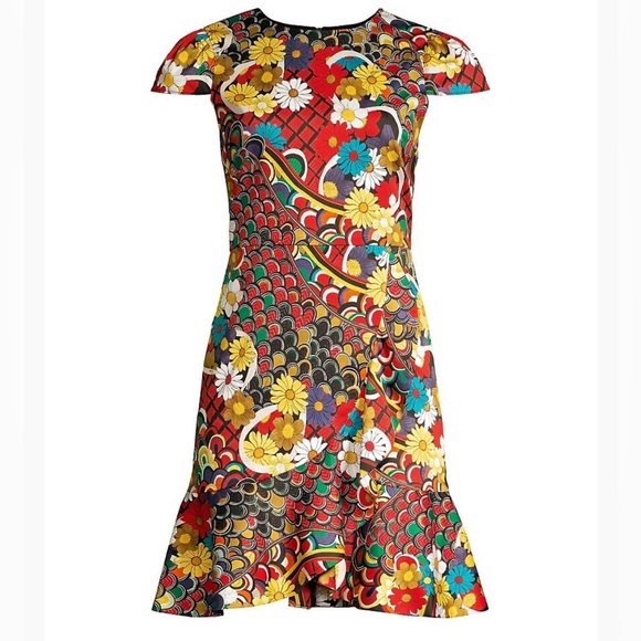 ALICE + OLIVIA Kirby Ruffle Hem Dress - Picture 3 of 12